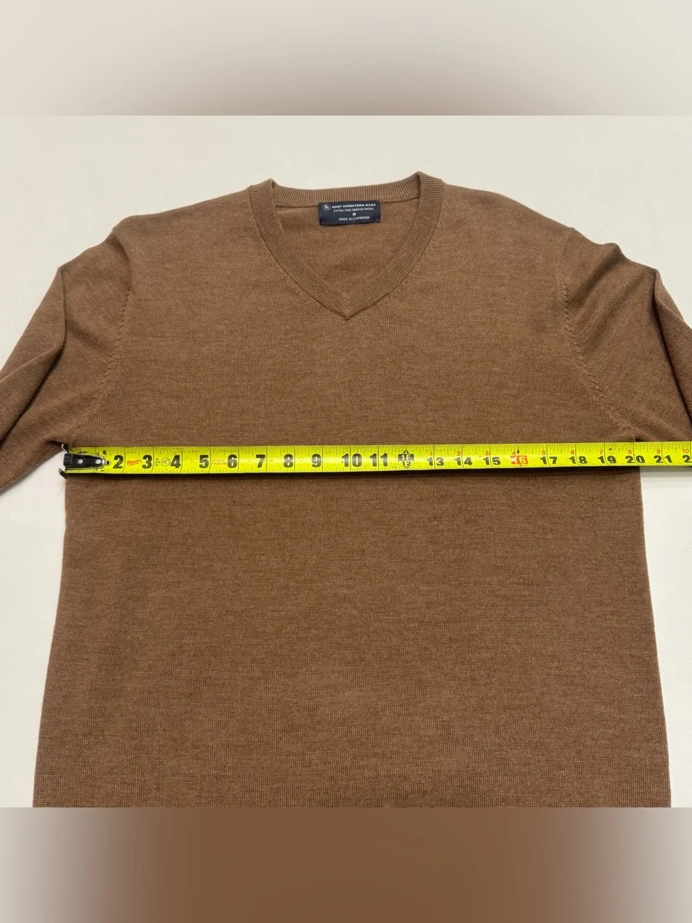 Hart Schaffner Marx Merino Wool Sweater Long Sleeve Men’s Medium Khaki Brown